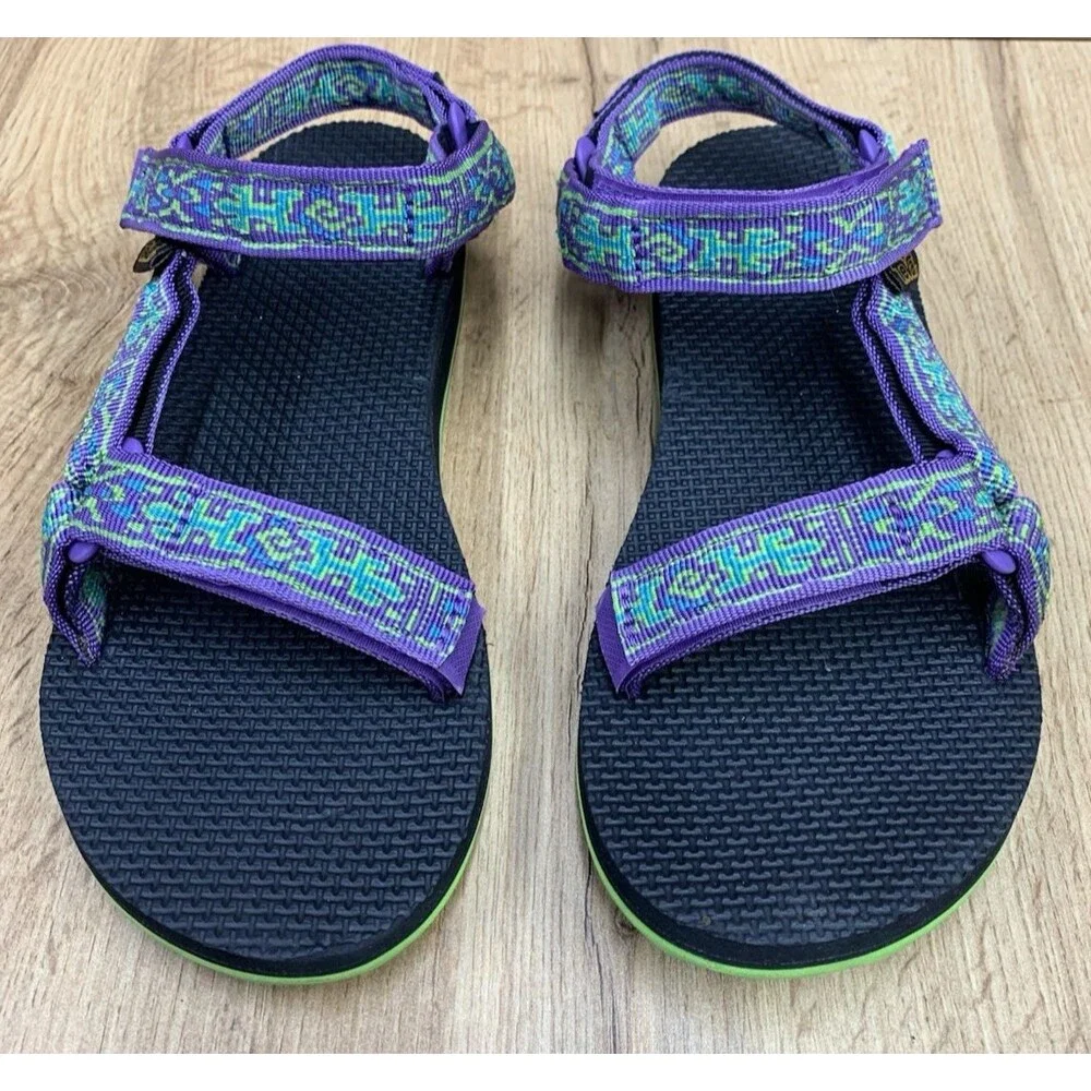 Teva Original Universal Sandals Women US 8 Purple Green Sport Hiking Water Shoes